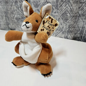 Ganz Floppy Friends Mini Kangaroo 8" Plush - Brown Stuffed Animal - NWT
